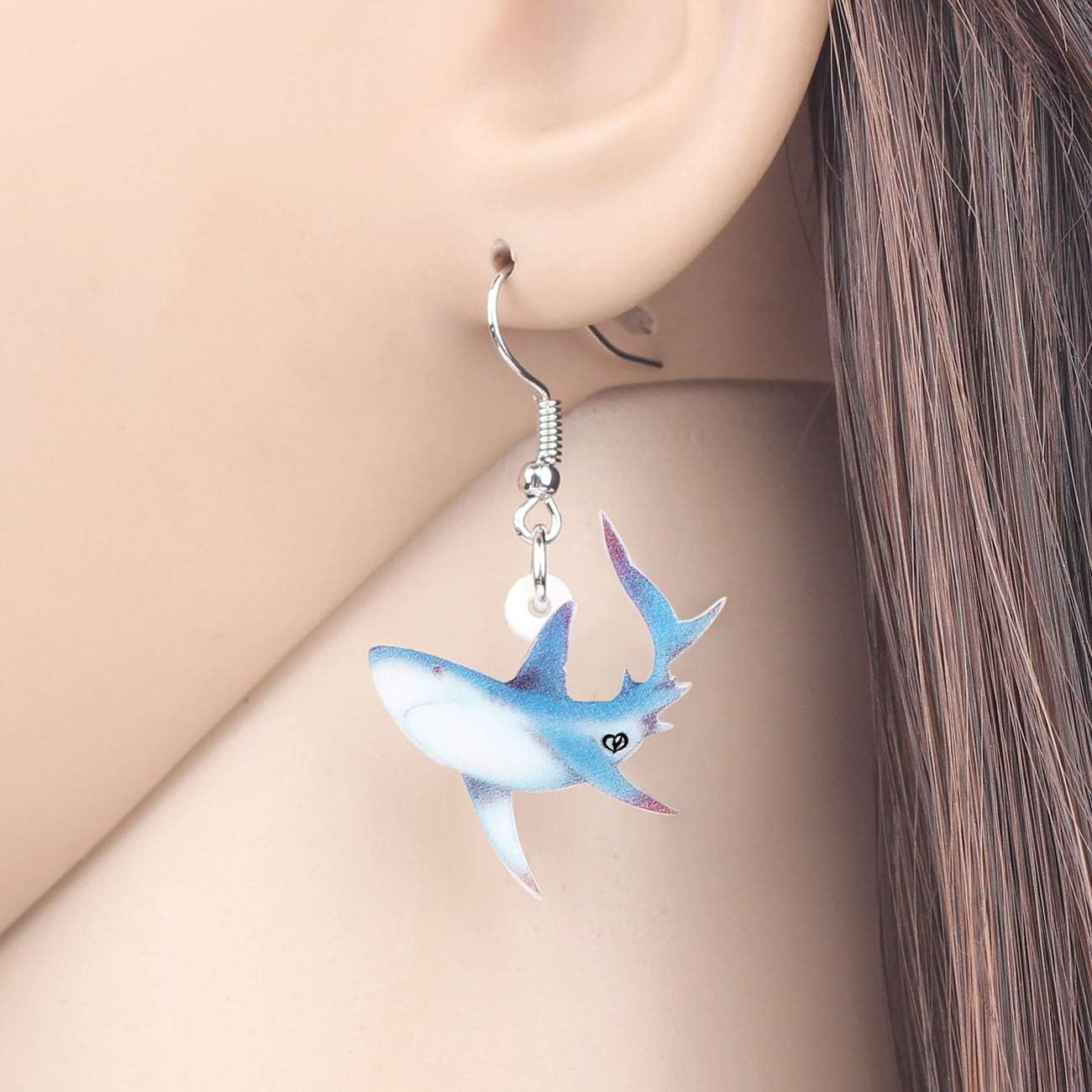Acrylic Charm Shark Earrings Drop Dangle Jewelry Natural Ocean Fish Decoration Funny Party Gifts for Women Girls