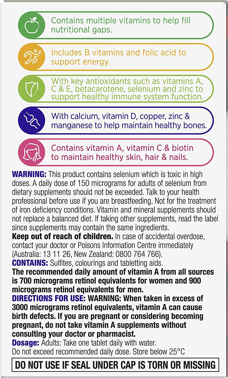 for Women, Multivitamin with Vitamins & Minerals to Support Energy, Immunity, Bone Health & Healthy Skin, 60 Tablets
