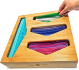 Ziplock Bag Storage Organiser Holder (Natural Bamboo)
