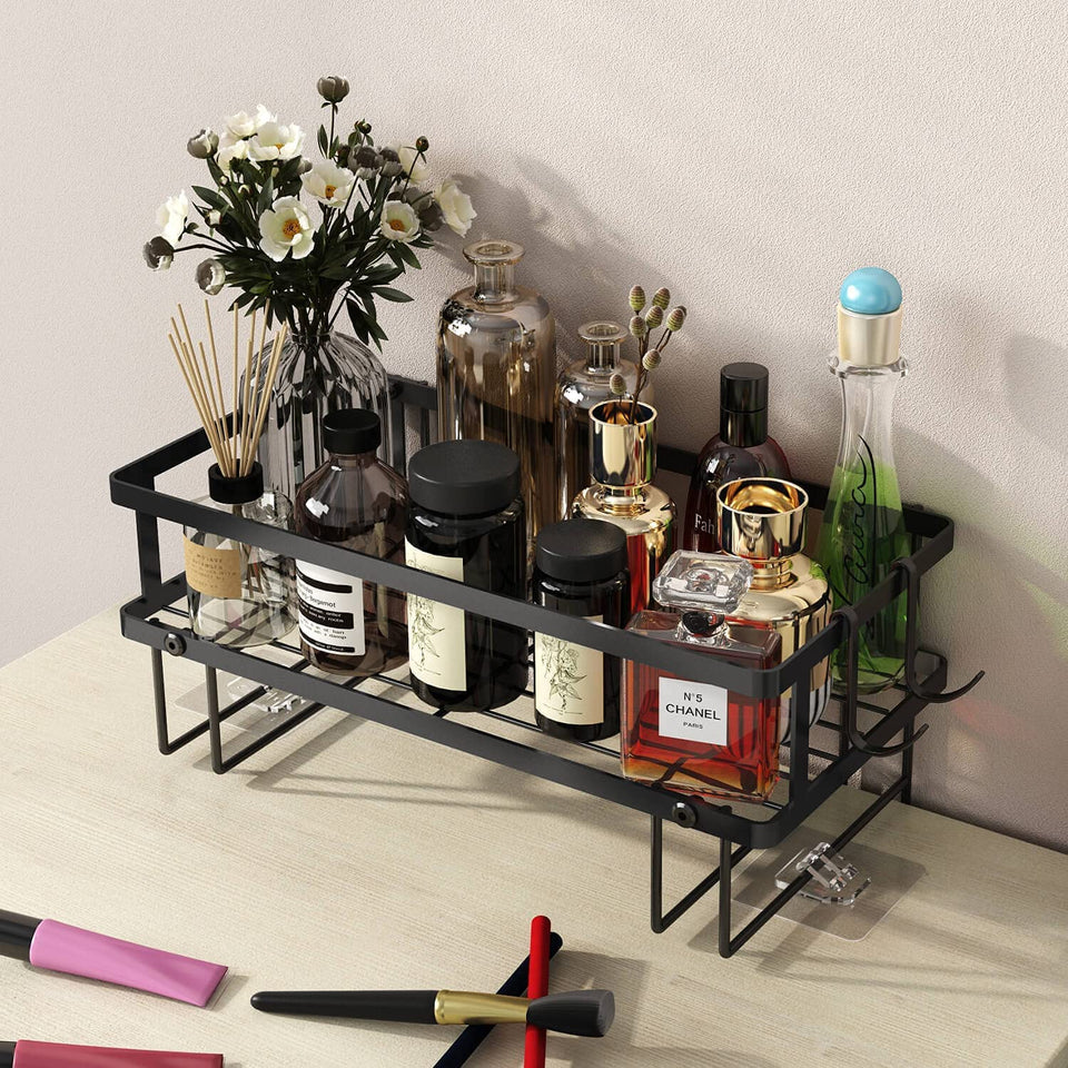 Over the Toilet Storage,  Bathroom Organizer Shelves, Multifunctional Toilet Rack,No Drilling Space Saver with Wall Mounting Design (Black)