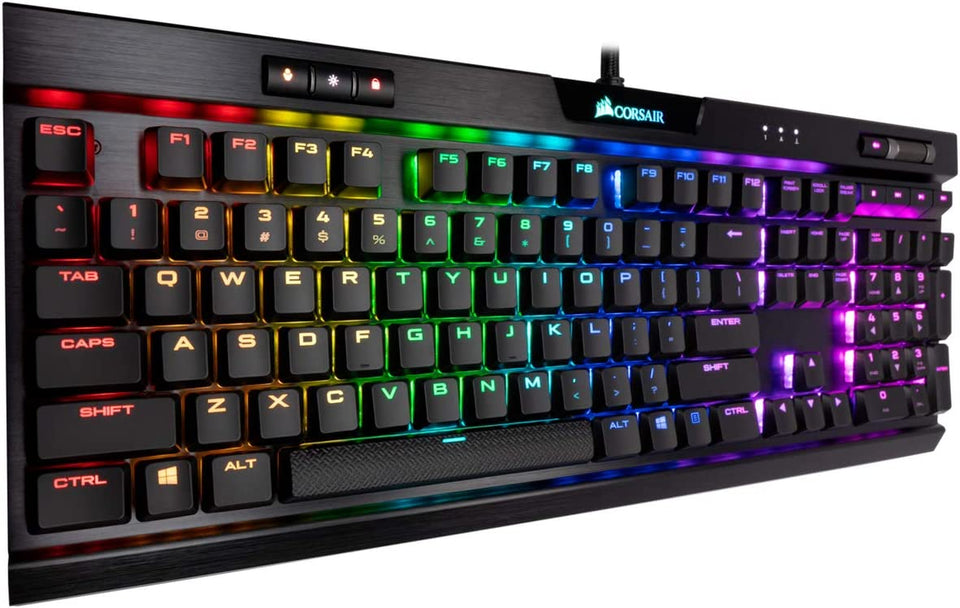 K70 RGB MK.2 RAPIDFIRE Low Profile - Backlit RGB LED - USB Passthrough & Media Controls - Fastest & Linear Low Profile - Cherry MX Speed