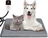 Pet Heating Pad AU Plug, Electric Heating Mat for Dogs Cats 45 X 45 Cm with 4 Timer and 9 Temperature Levels Electric Blanket Chew Resistant Cable and Removable Crystal Velvet Cover