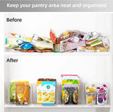 [4 Pack]  Extra Large Clear Storage Containers Pantry Organiser for Closet, Pantry, under Sink, Bathroom - Stackable Plastic Storage Bins with Handle for Cabinet, Cupboard, Kitchen & Home Organisation