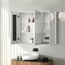 Load image into Gallery viewer, Welba Bathroom Cabinet with Mirror Adjustable Shelves Cupboard Shower Mirror Cabinet Wall Mount Storage Cabinet 90 X 72Cm

