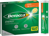 Energy Vitamin with 12 Essential Vitamins and Minerals to Help Support Physical Energy and Mental Sharpness, Orange Flavour, 75 Effervescent Tablets