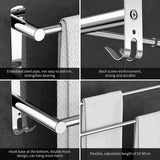Stretchable 45-75 Cm(17-30 Inches) Towel Bar for Bathroom Kitchen Hand Towel Holder Dish Cloths Hanger SUS304 Stainless Steel RUSTPROOF Wall Mount No Drill Sdjustable (Two BAR)