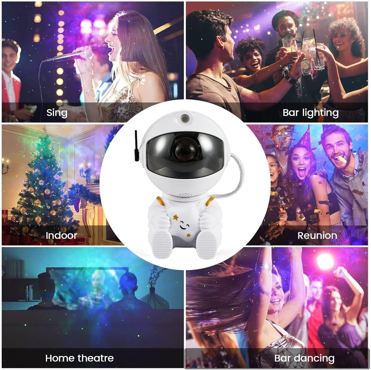 Astronaut Galaxy Star Projector Night Light - with Timer Remote Control and 360°Adjustable Design for Kids Baby Bedroom Christmas Birthdays Valentine'S Day Etc (Seated Astronaut)