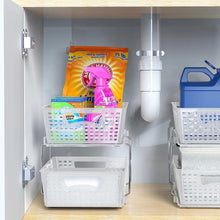 Load image into Gallery viewer, 2 Tier Bathroom Organizer Tray Pull-Out Sliding Drawer/Under-Sink Storage, Clear
