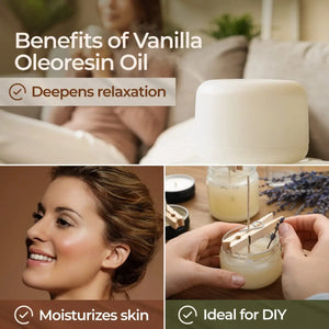 Pure Vanilla Essential Oil for Diffuser - 100% Therapeutic Grade Vanilla Oleoresin Essential Oil - Vanilla Essential Oil for Skin - Undiluted Long Lasting Vanilla Oil Perfume (10Ml)