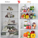 Refrigerator Organizer Bins, Set of 9 Clear Plastic Fridge Storage Containers for Freezer Kitchen Countertops Pantry Organization, BPA Free