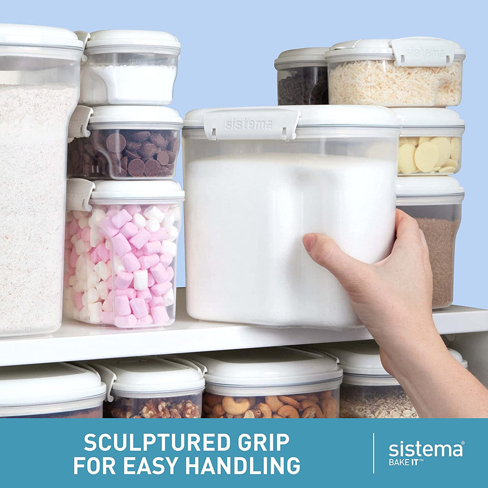 82004 Bake It Pantry Set 5 Food Storage Containers with Lids 2 Cups for Baking Bpa-Free for Cereal, Flour, Pasta and More