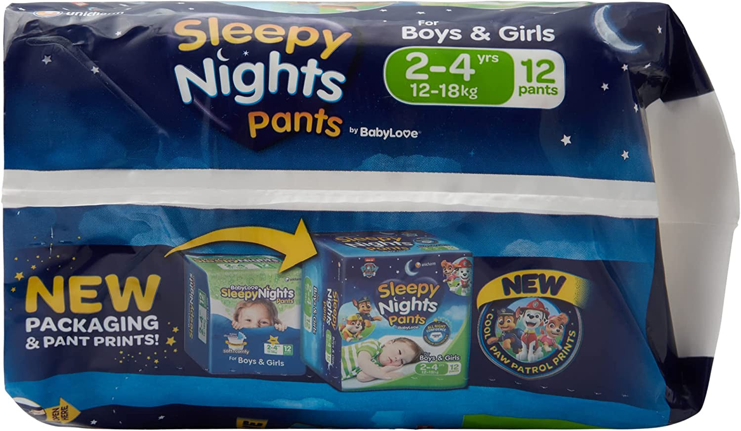 Babylove Sleepynights Pants 2-4 Years (12-18Kg) | 36 Pieces (3 X 12 Pack)