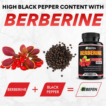 Load image into Gallery viewer, Berberine Capsules - 5050Mg Formula Pills with Black Pepper Extract - 90 Capsules Berberine Supplement for Supports Glucose Metabolism, Healthy Immune System, Cardiovascular Heart - 3 Month Supply
