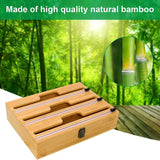 3 in 1 Plastic Wrap Dispenser with Slide Cutter，Aluminum Foil, Wax and Plastic Wrap Dispenser Organizer