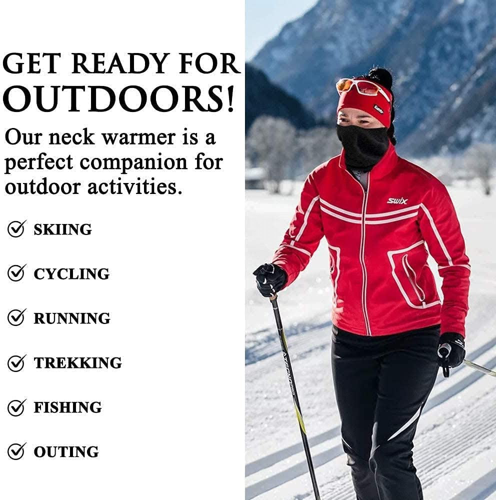 Neck Gaiter Fleece Neck Warmer Snood Tube Balaclava Scarves Scarf Ski Cycling Winter Warm