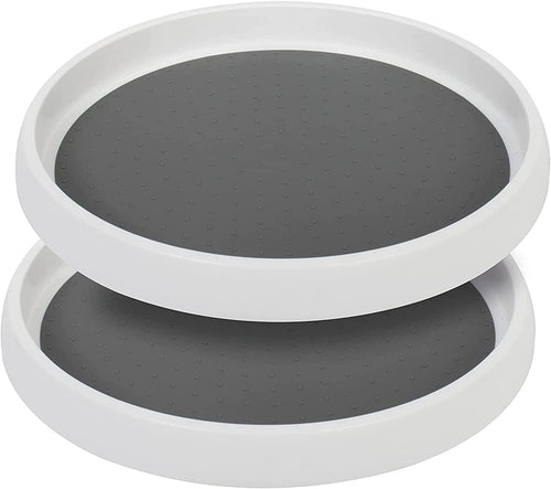 12 Inch Lazy Susan Turntable 2 Pack , Non-Skid Rotating Spice Rack Spinning Organizer for Cabinet, Kitchen, Fridge, Countertop, Pantry Organization and Storage, Vanity Display Stand