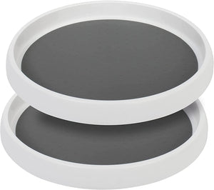 12 Inch Lazy Susan Turntable 2 Pack , Non-Skid Rotating Spice Rack Spinning Organizer for Cabinet, Kitchen, Fridge, Countertop, Pantry Organization and Storage, Vanity Display Stand