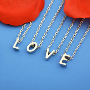 Small Initial Necklace for Women Stainless Steel Tiny Letter Necklace Personalized Name Necklace for Girls