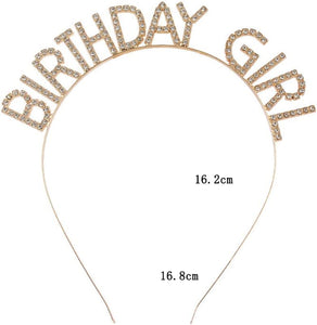 Birthday Crown Sash for Girls Women Birthday Girl Sash and Tiara Birthday Gifts for Daughter Best Friend Gold Headpiece Birthday Girl Headband for Little Girls