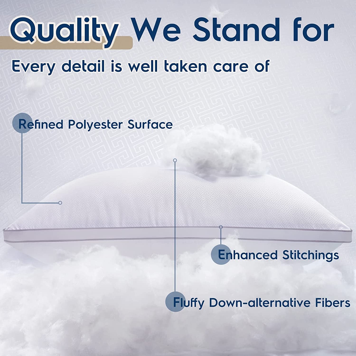 Pillows Queen Size 2 Pack, Bed Pillows for Sleeping, for Back, Stomach or Side Sleepers, Hotel Quality Pillows with down Alternative, Easy Care, 20" X 30"