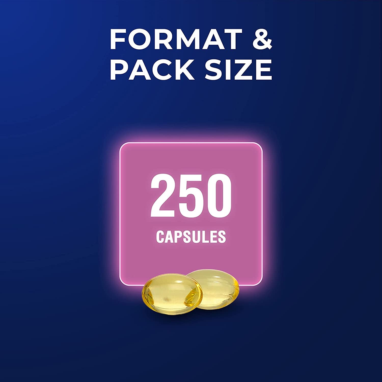 Vitamin D 1000IU - D3 for Bone Health + Immune Support, 250 Capsules