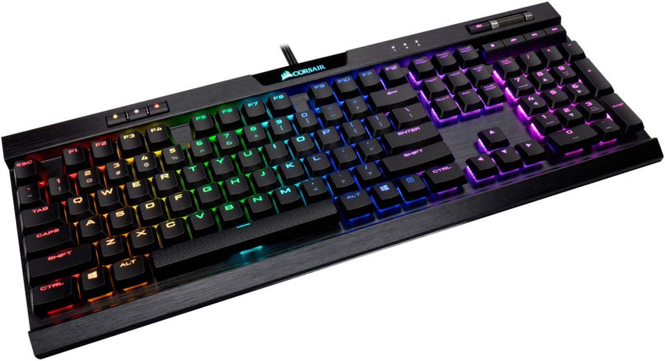 K70 RGB MK.2 RAPIDFIRE Low Profile - Backlit RGB LED - USB Passthrough & Media Controls - Fastest & Linear Low Profile - Cherry MX Speed