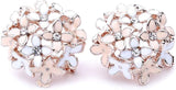 Bohemian Wild Carved Jewelry National Style Crystal Flower Female Earrings Pink. Professional Processed