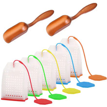 Load image into Gallery viewer, Silicone Tea Infuser, Safe Reusable Loose Leaf Tea Bags Strainer Filter with  Tea Spoon
