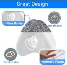 Load image into Gallery viewer, Knee Pillow for Side Sleepers with Elastic Strap, Memory Foam Leg Pillow, Ideal for Spine Alignment, Hip, Back &amp; Joint Pain Relief - for Better Sleeping with Breathable &amp; Washable Cover
