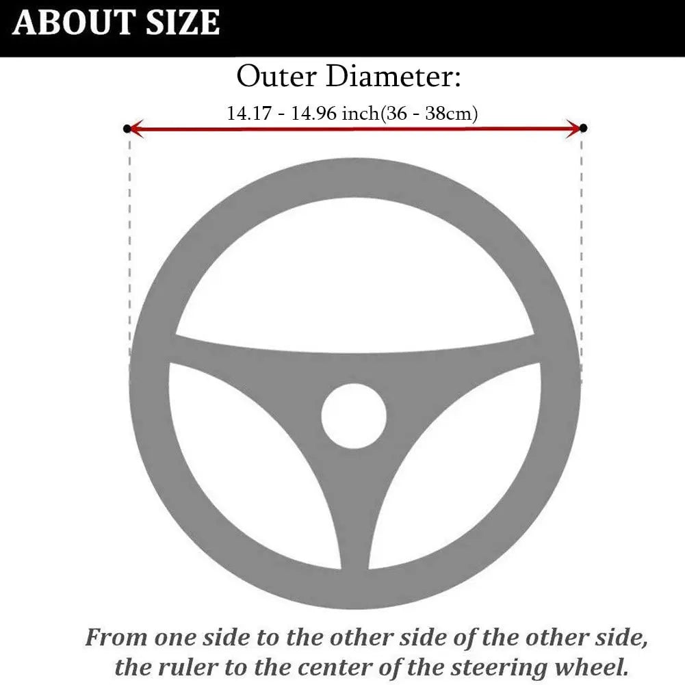 Non-Slip Elastic Steering Wheel Cover with Handbrake Cover Gear Shift Cover,Leopard Print Car Interior Accessories 15"1 Set 3 Pcs pattanaustralia