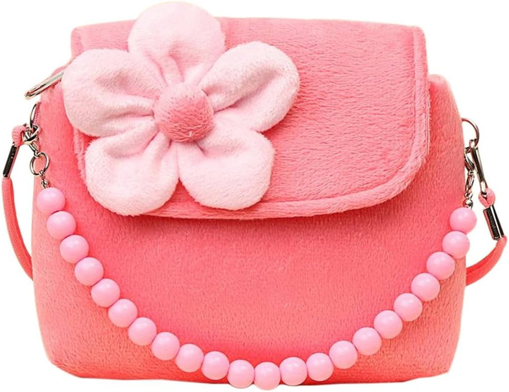 Kids Little Girl 'S Shoulder Bag Beaded Handbag Cute Princess Package Coin Purse Velvet for Best Gift to 1-6 Years Old