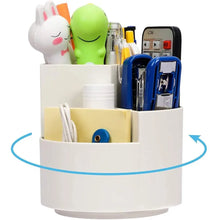 Load image into Gallery viewer, Multi-functional, Large Container, 360 Degree Rotating Round  Pen Holder White
