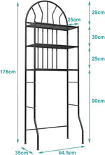 Load image into Gallery viewer, 3-Tier over the Toilet Storage Rack, Metal Bathroom Organizer Bathroom Shelf Space Saver (Black)
