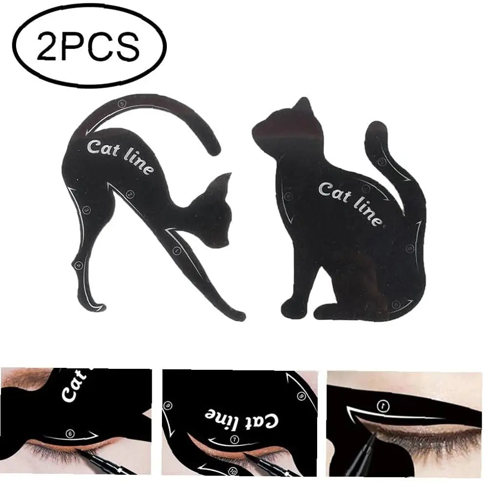 Cat Eyeliner Stencils, Professional, Premium PVC Material Smoky Eyes Makeup Applicators, Cat Shaped Eye Liner 2PCS pattanaustralia