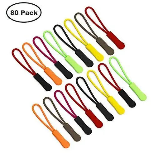 80 Pieces Zipper Extension Pulls, 8 Colors,  Nylon Cord Zipper Replacement Tag Pattan Australia
