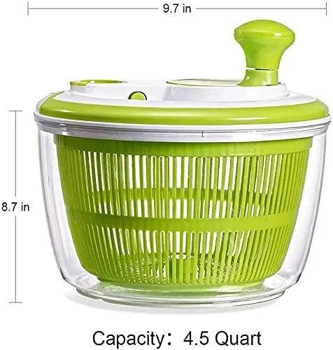 Salad Spinner Large Multifunctional 4.5 Quart Design BPA Free, Manual, Crank Handle & Locking Fruits and Vegetables Dryer Pattan Australia