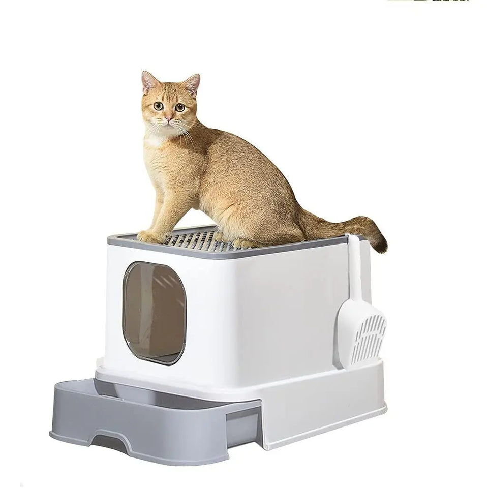 PaWz Cat Litter Box Fully Enclosed Toilet Trapping Sifting Odor Control Basin pattanaustralia