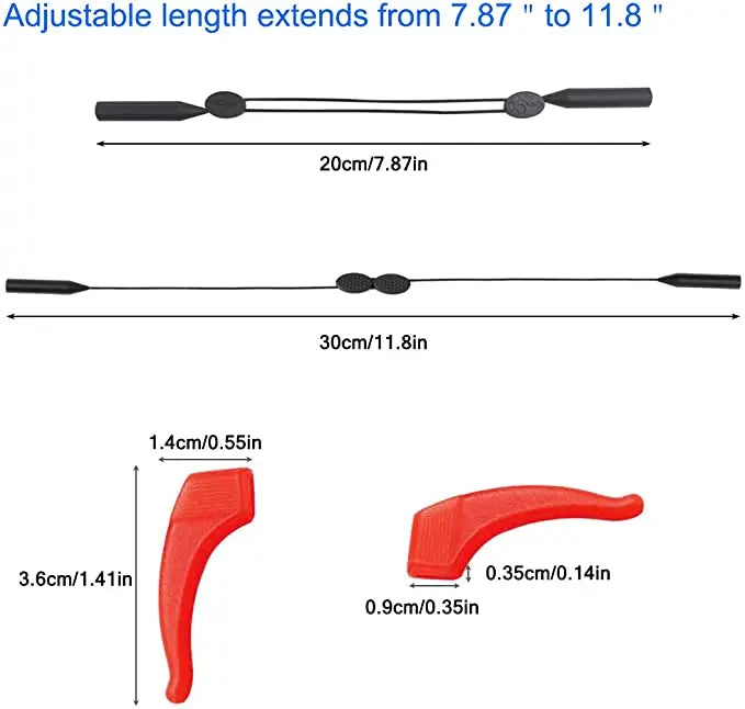 SENHAI Sports Eyeglasses Strap Holder, Ear Hook Grip for Sunglasses, Optical Frame, Reading Glasses , Adjustable Eyewear Retainer &  Anti - Slip pattanaustralia