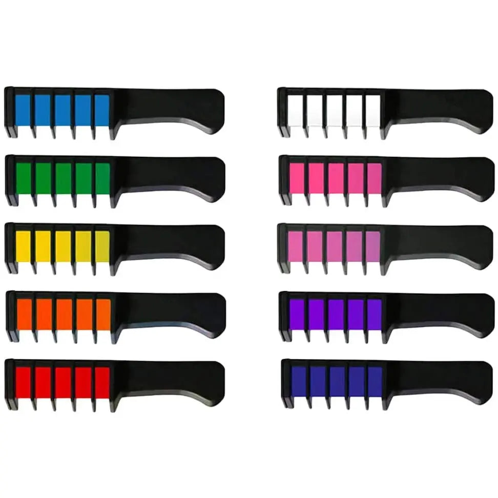 Flameer Temporary Hair Chalk Comb Non-toxic Washable Hair Dye for Kids Party and Cosplay 10Pcs