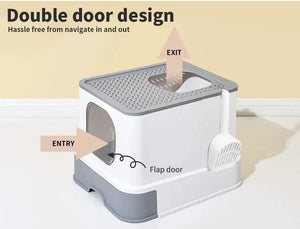 PaWz Cat Litter Box Fully Enclosed Toilet Trapping Sifting Odor Control Basin pattanaustralia
