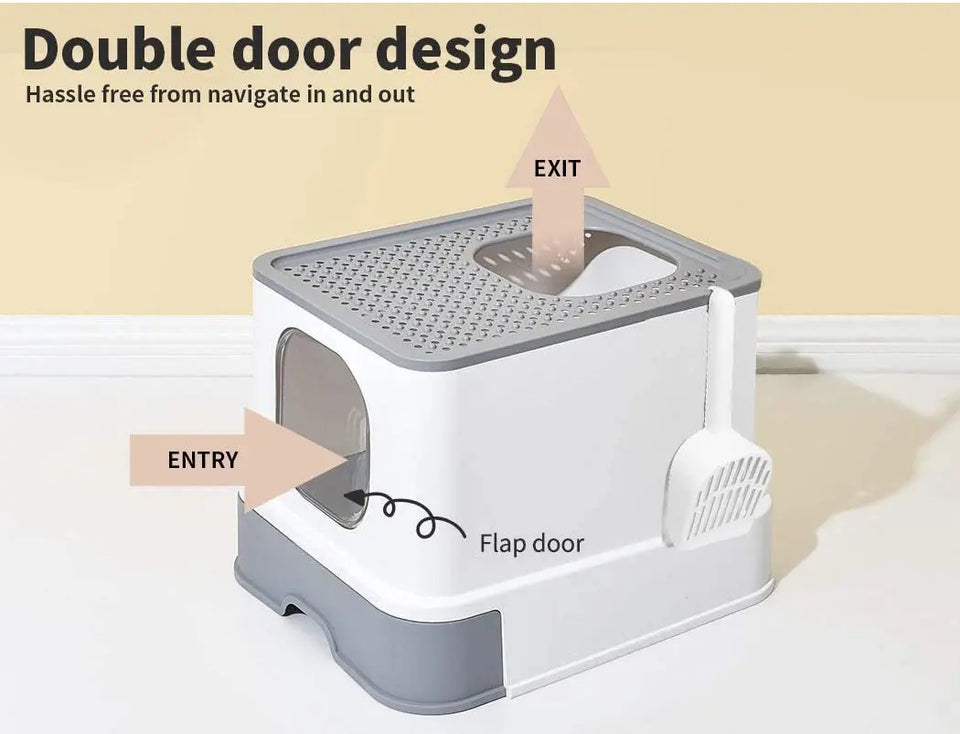 PaWz Cat Litter Box Fully Enclosed Toilet Trapping Sifting Odor Control Basin pattanaustralia