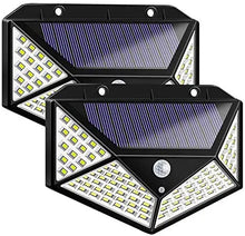 Load image into Gallery viewer, 100 LED Solar Light Outdoor PIR Motion Sensor 3 Modes  Wall Lamp Four-Sided Waterproof, Garden Yard, Patio Yard
