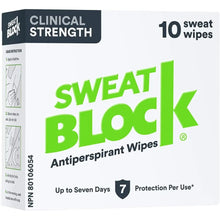 Load image into Gallery viewer, Sweatblock Antiperspirant Unisex Clinical Strength Antiperspirant Wipes Pattan Australia

