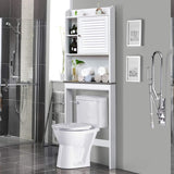 Bathroom Over-The-Toilet Storage Cabinet, Freestanding Home Toilet Rack W/ 5-Level Adjustable Shelves, Space Saver Organizer Rack, Bathroom Storage Shelf, White