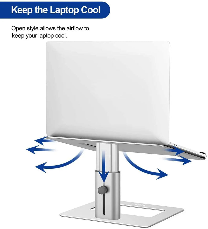 Aluminum Laptop, Notebook Stand, Ergonomic Adjustable, Riser Holder Compatible with 10"-15.6" Laptops pattanaustralia