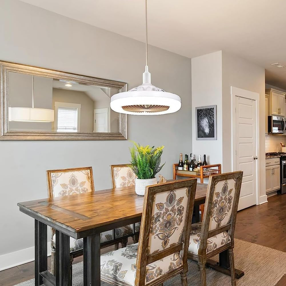 Ceiling Fan with Light and Remote, 180° Adjustable E27 LED Ceiling Fan Light, 10 Inch Socket Fan Light with Light for Kitchen Bathroom Store Room Garage