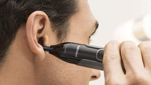 Load image into Gallery viewer, Series 3000 Ear, Eyebrow &amp; Nose Trimmer with 2 Eyebrow Combs &amp; Pouch, Showerproof and Fully Washable, Black &amp; Grey, NT3650/16
