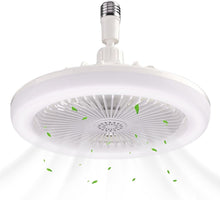 Load image into Gallery viewer, Ceiling Fans with Lights, E27 LED Lighting Outdoor Ceiling Fan, Low Profile Ceiling Fan with Lights and Aromatherapy Tablets, Small Enclosed Ceiling Fan for Kids Room, Kitchen, Bedroom (White)
