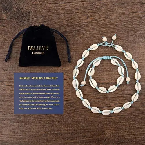 Believe London Natural Shell Necklace, Bracelet, Anklet Choker Seashell Women Statement Adjustable Beads Wakiki Beach Sea Shell Pendant pattanaustralia