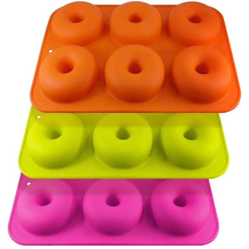 3 Pack Silicone Bakeware Doughnut Mould set